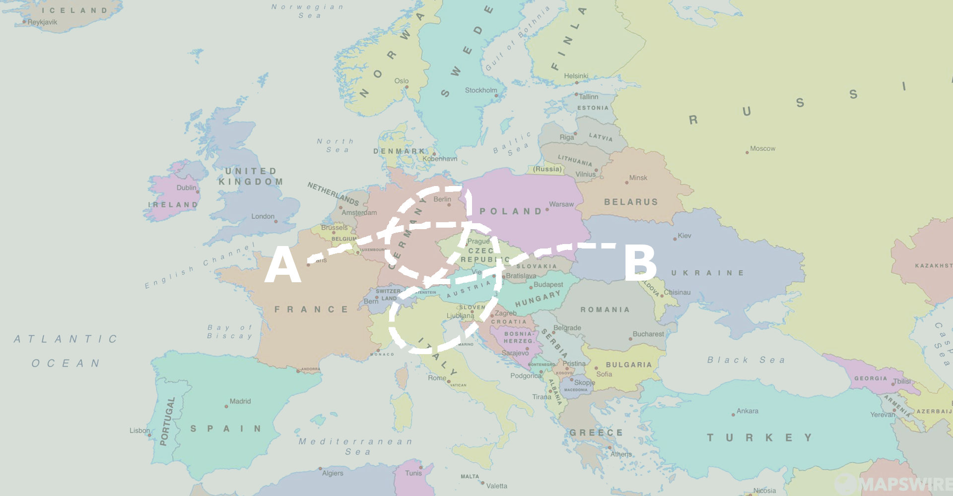 Europe map itinery